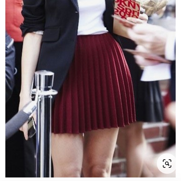 Express Dresses & Skirts - Burgundy Pleated Mini Skirt